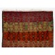 Hand-Woven Vintage Turkish Runner Kilim (Flat-weave). Geometric Pattern Corridor Kilim. 6 x 12.9 Ft (183 x 392 cm)
