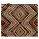 Hand-Woven Vintage Turkish Runner Kilim (Flat-weave). Geometric Pattern Corridor Kilim. 6.2 x 10.9 Ft (187 x 330 cm)