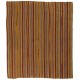 Handwoven Vintage Anatolian Kilim (Flat-weave) with Vertical Bands, 100% Wool. 6.2 x 7.2 Ft (188 x 217 cm)