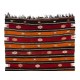 Handwoven Vintage Turkish Kilim Made of Natural Organic Wool. Red, Orange & Black Color Rug. 6.3 x 9.8 Ft (190 x 296 cm)