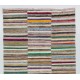 Lovely Multicolored Striped Double Sided Kilim, Vintage Handwoven Rag Rug. 6.3 x 11.4 Ft (190 x 345 cm)