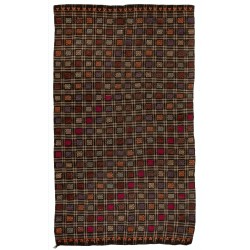 Multicolored Turkish Jajim Kilim, Vintage Flat Weave Floor Covering Made of Wool. 6.4 x 9.4 Ft (195 x 285 cm)