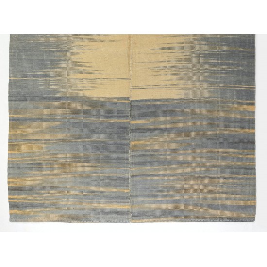 Contemporary Turkish Double Sided Kilim Rug, New Handmade Wool Kilim for Modern Interiors. 6.8 x 10.2 Ft (205 x 309 cm)
