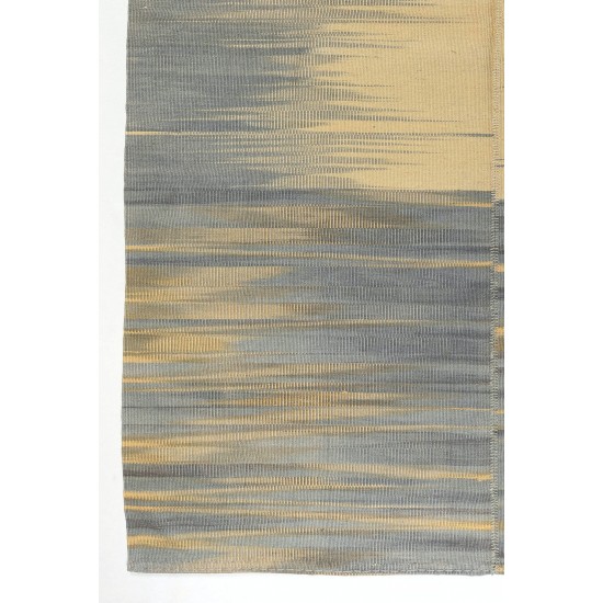 Contemporary Turkish Double Sided Kilim Rug, New Handmade Wool Kilim for Modern Interiors. 6.8 x 10.2 Ft (205 x 309 cm)