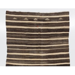 Large Nomadic Turkish Kilim, Striped Handmade Traditional Rug. 6.8 x 11.2 Ft (207 x 340 cm)