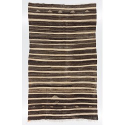 Large Nomadic Turkish Kilim, Striped Handmade Traditional Rug. 6.8 x 11.2 Ft (207 x 340 cm)