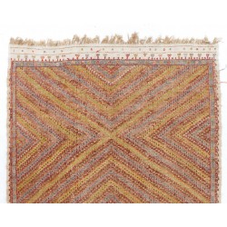 Hand-Woven Turkish Jijim Kilim, Flat Weave Wool Rug. 6.9 x 11.3 Ft (210 x 343 cm)