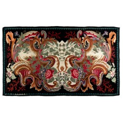 Decorative Bessarabian Hand-Woven Floral Pattern Moldovian Kilim, One-of-a-Kind Vintage Wool Rug. 6.9 x 11.5 Ft (210 x 350 cm)