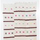 Handmade Turkish Kilim with Pink Green Orange Blue Embroidery, Colorful Striped Rug. 6.9 x 14.2 Ft (210 x 430 cm)