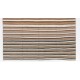 Striped Vintage Hand-Woven Kilim Made of Natural Ivory, Brown and Gray Wool. 7 x 8.3 Ft (215 x 250 cm)