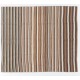 Striped Vintage Hand-Woven Kilim Made of Natural Ivory, Brown and Gray Wool. 7 x 8.3 Ft (215 x 250 cm)