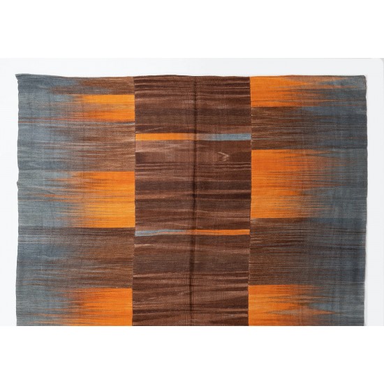 Contemporary Turkish Double Sided Kilim Rug, New Handmade Wool Kilim for Modern Interiors. 7.7 x 10.7 Ft (233 x 326 cm)