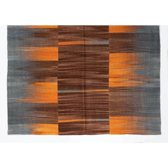 Contemporary Turkish Double Sided Kilim Rug, New Handmade Wool Kilim for Modern Interiors. 7.7 x 10.7 Ft (233 x 326 cm)