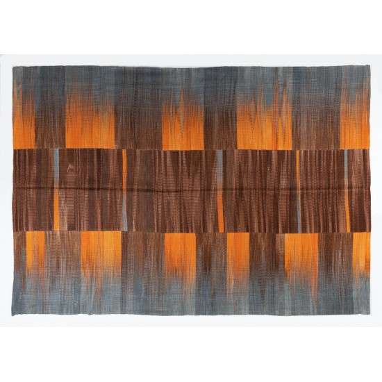 Contemporary Turkish Double Sided Kilim Rug, New Handmade Wool Kilim for Modern Interiors. 7.7 x 10.7 Ft (233 x 326 cm)