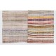 Large Lovely Multicolored Striped Kilim, Vintage Handwoven Rag Rug. 7.8 x 9.8 Ft (235 x 297 cm)
