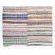 Large Lovely Multicolored Striped Double Sided Kilim, Vintage Handwoven Rag Rug. 7.8 x 11.9 Ft (236 x 360 cm)