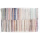 Large Lovely Multicolored Striped Double Sided Kilim, Vintage Handwoven Rag Rug. 7.8 x 11.9 Ft (236 x 360 cm)