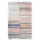 Large Lovely Multicolored Striped Double Sided Kilim, Vintage Handwoven Rag Rug. 7.8 x 11.9 Ft (236 x 360 cm)