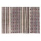 Authentic Vintage Handmade Striped Cotton and Goat Hair Kilim with Colorful Embroidery. 7.9 x 11.2 Ft (240 x 340 cm)