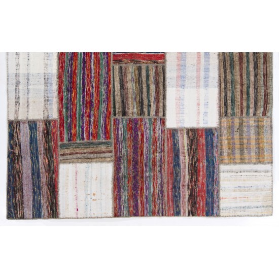 Turkish Patchwork Kilim Rug from Turkey, Custom Options Available. 8 x 10 Ft (245 x 305 cm)