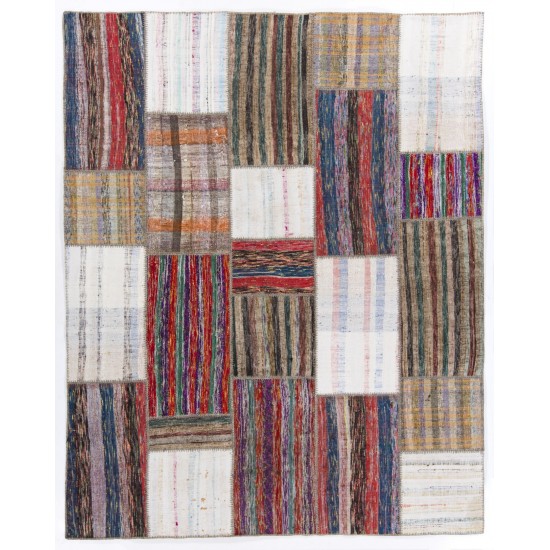 Turkish Patchwork Kilim Rug from Turkey, Custom Options Available. 8 x 10 Ft (245 x 305 cm)