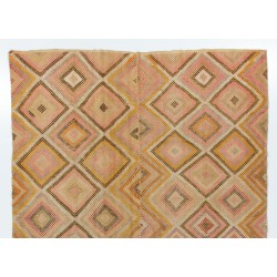 Large Vintage Handwoven Jijim Kilim. Turkish Wool Rug. 8.2 x 12 Ft (248 x 367 cm)