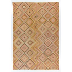 Large Vintage Handwoven Jijim Kilim. Turkish Wool Rug. 8.2 x 12 Ft (248 x 367 cm)