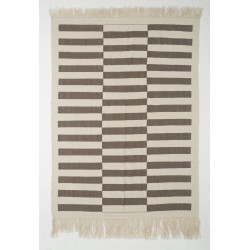 Natural Un-dyed Wool Kilim, Modern Flat-Weave Kilim Rug. Custom Options Available. 8 x 10.7 Ft (238 x 325 cm)