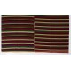 Large Vintage Nomadic Turkish Kilim "Flat-Weave", Striped Handmade Wool Rug (Reversible). 9.7 x 11 Ft (295 x 335 cm)
