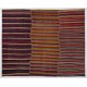 Large Vintage Nomadic Turkish Kilim "Flat-Weave", Striped Handmade Wool Rug (Reversible). 9.9 x 12 Ft (300 x 367 cm)