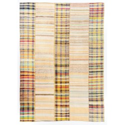 Large Vintage Banded Kilim (Reversible), Handwoven Turkish Kilim Rug. 9.9 x 13.7 Ft (300 x 415 cm)