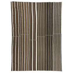 Large Vintage Nomadic Turkish Kilim "Flat-Weave", Striped Handmade Wool Rug (Reversible). 10.9 x 14.8 Ft (330 x 450 cm)