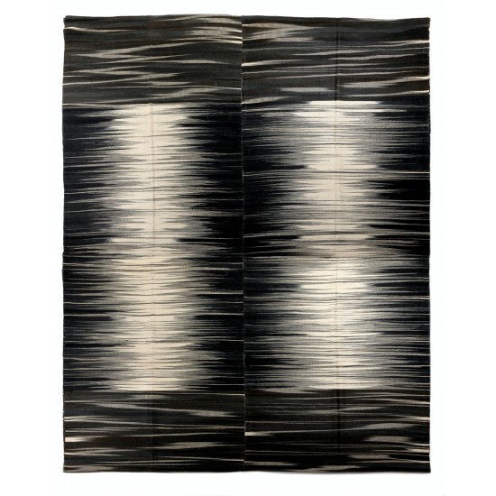 Contemporary Turkish Double Sided Kilim Rug, New Handmade Wool Kilim for Modern Interiors. 11.2 x 15.2 Ft (340 x 462 cm)