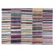 Multicolor Handwoven Turkish Kilim (Flat-Weave), Overize Double Sided Cotton Rag Rug. 13.2 x 18.9 Ft (400 x 575 cm)