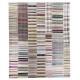 Oversize Vintage Flat-Woven Cotton Kilim Rug. Hand-Woven Turkish Carpet. 13.8 x 16.9 Ft (420 x 515 cm)