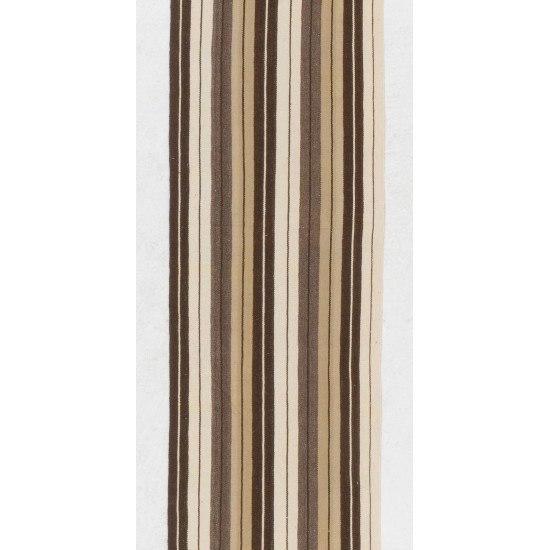 Narrow & Long Striped Handwoven Turkish Kilim Runner Made of 100% Natural Wool. 2 x 26.3 Ft (58 x 800 cm)