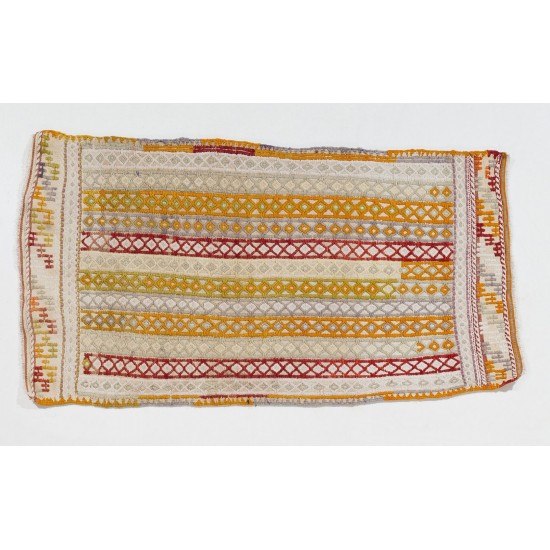 Nomadic Central Anatolian Jijim Kilim, Vintage Flat Weave Wool Rug. 2.3 x 4.3 Ft (70 x 130 cm)