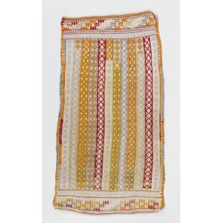 Nomadic Central Anatolian Jijim Kilim, Vintage Flat Weave Wool Rug. 2.3 x 4.3 Ft (70 x 130 cm)