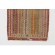 Multicolored Turkish Jajim Kilim, Vintage Flat Weave Floor Covering Made of Wool. 2.7 x 4 Ft (80 x 124 cm)