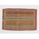 Multicolored Turkish Jajim Kilim, Vintage Flat Weave Floor Covering Made of Wool. 2.7 x 4 Ft (80 x 124 cm)