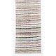 Narrow and Long Vintage Turkish Striped Cotton Runner Kilim "Flat-Weave" for Hallway Decor. 3.2 x 19 Ft (96 x 580 cm)