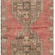 Traditional Hand-Knotted Turkish Village Rug Made of Wool. 3.5 x 6.2 Ft (104 x 187 cm)