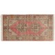 Traditional Hand-Knotted Turkish Village Rug Made of Wool. 3.5 x 6.2 Ft (104 x 187 cm)