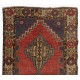 Traditional Handmade Turkish Village Rug, Geometric Medallion Design Carpet. 3.5 x 5.7 Ft (105 x 173 cm)