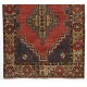 Traditional Handmade Turkish Village Rug, Geometric Medallion Design Carpet. 3.5 x 5.7 Ft (105 x 173 cm)
