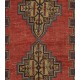 Traditional Handmade Turkish Village Rug, Geometric Medallion Design Carpet. 3.5 x 5.7 Ft (105 x 173 cm)