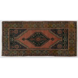 One of a Kind Tribal Oriental Rug, Vintage Handmade Turkish Carpet. 3.5 x 7 Ft (105 x 213 cm)
