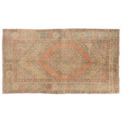 Traditional Oriental Wool Rug from 1960's, Hand-Knotted Turkish Village Carpet. 3.6 x 6 Ft (107 x 182 cm)