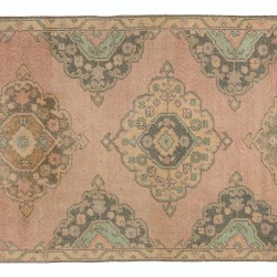 Vintage Anatolian Tribal Runner Rug, Authentic Handmade Hallway Runner. 3.7 x 12.2 Ft (110 x 370 cm)