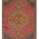 Traditional Handmade Vintage Turkish Rug with Geometric Medallion Design, 100% Wool. 3.8 x 5.8 Ft (113 x 176 cm)